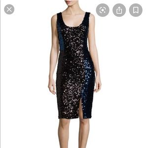 French Connection Black and Blue sequined dress
